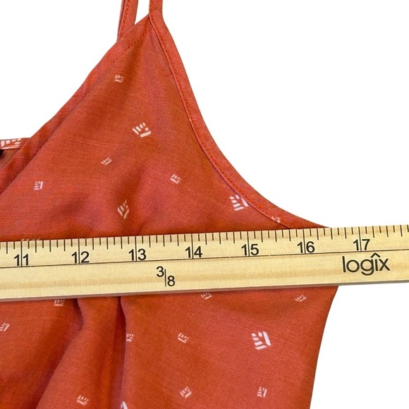 Toad&Co Women's Orange Coral Hillrose Sleeveless Tencel Faux Wrap Dress Small - Picture 6 of 12